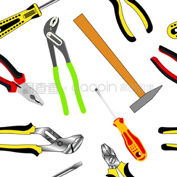 建筑用手工工具的無縫背景 五金工具的時代演變與應(yīng)用